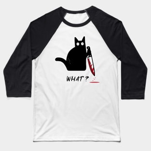 Funny Halloween Cat Baseball T-Shirt